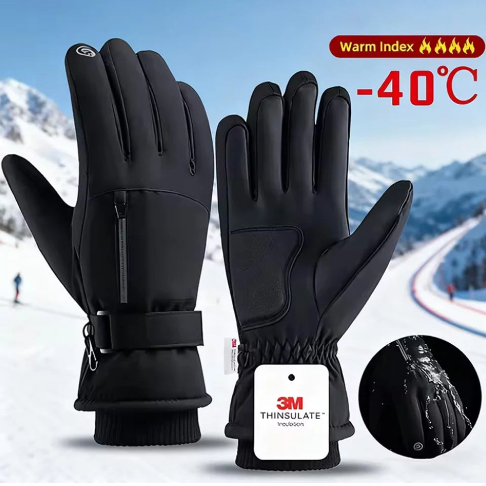 GTUBIKE Winter Warm Gloves for Outdoor Cycling Skiing Thickened Cold-Resistant Gloves Waterproof Touch Screen Camping Equipment