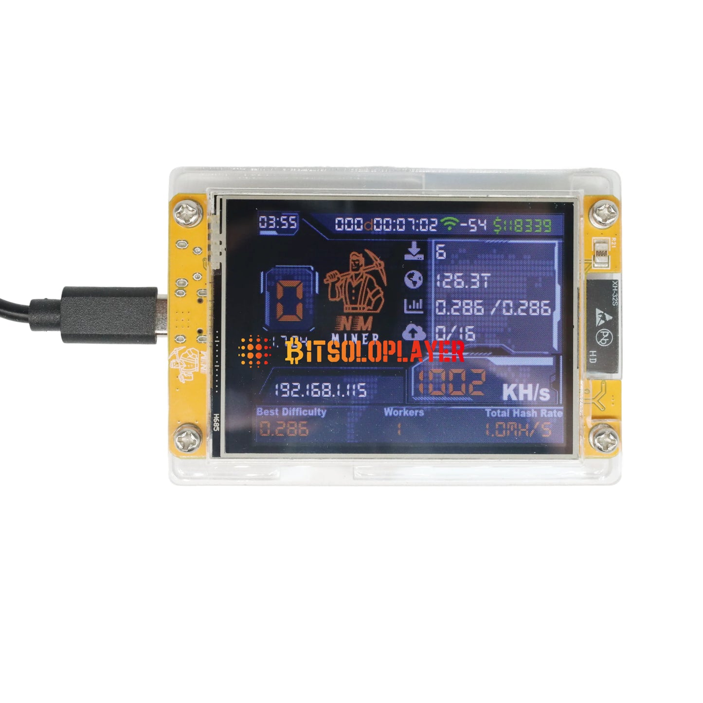 NerdMiner NMminer V2 1010 Kh/s Bitcoin Solo Miner 2.8 inch Smart Display Cryptocurrency Miner