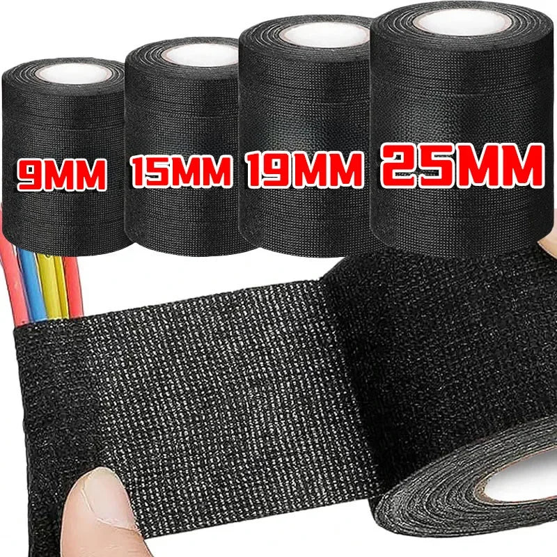 10/15M Meter Heat-resistant Flame Retardant Tape Coroplast Adhesive Cloth Tape for Car Cable Harness Wiring Loom Protection