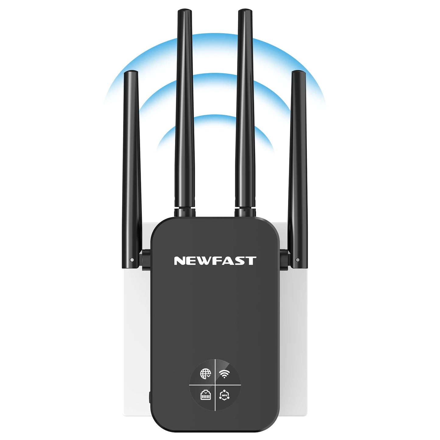 Newfast 1200Mbps WiFi Repeater Long Range OLED 5Ghz WiFi Signal Extenders Amplifier Signal Booster Antenna Repeater UK Plug