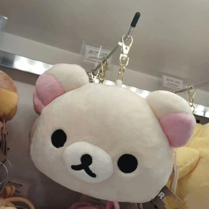 Hot Sale Anime Rilakkuma Expansion Wallet Purse Cartoon Bear Face Small Short Wallets Girls Cute Purses Money Clips Bag Toy gift