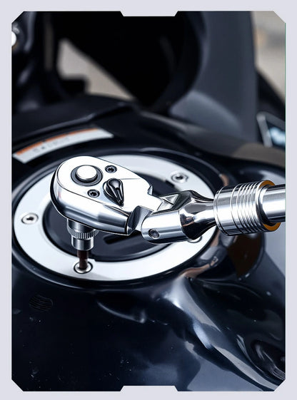 1/4，3/8，1/2 Inch Drive Socket Adjustable Ratchet Wrench Extendable Handle Wrench 72-Tooth Quick-Release Reversible