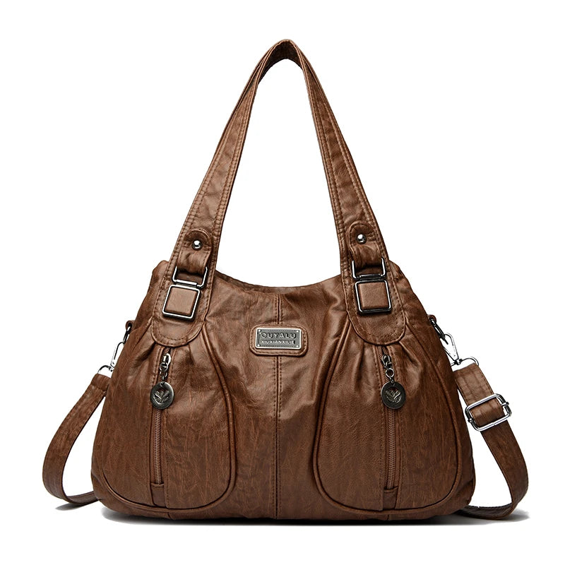 Luxury Designer Handbag Women High capacity Vintage Soft Leather Ladies Casual Large Capacity Shoulder Crossbody Bag Travel Sac