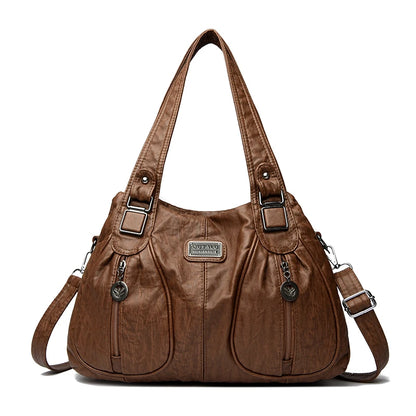 Luxury Designer Handbag Women High capacity Vintage Soft Leather Ladies Casual Large Capacity Shoulder Crossbody Bag Travel Sac