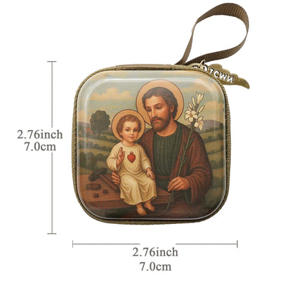 7x7cm, Virgin Mary Jesus Prayer Rosary Bag, Religious Jewelry Storage Box, Articulos Religiosos Catolico