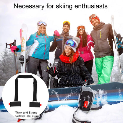 Tolex Ski Fixed Straps Adjustable Shoulder Straps with Cushioned Fastener Tape Strap Loop Strong for Adults Kids Ski Accessories