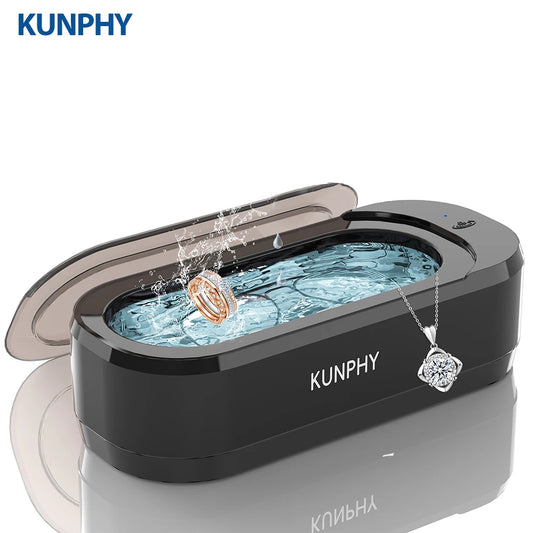 KUNPHY Ultrasonic Jewelry Cleaner 12oz 46KHz Professional Sonic Cleaner with One-Touch Operation for Rings, Glasses