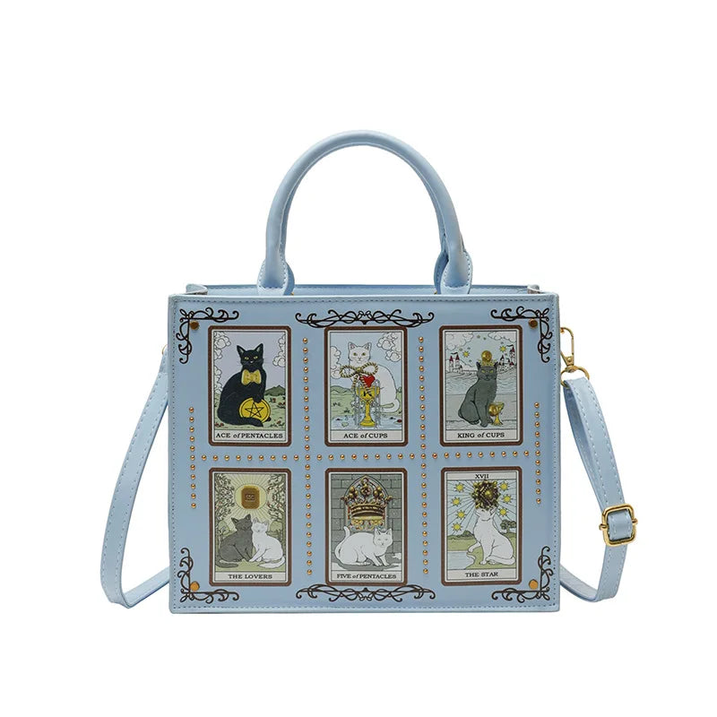 Cat Elf Print Tote Bag For Women Stylish Versatile Top-handle Handbag With Detachable Shoulder Strap Daily Datingcrossbody Bag