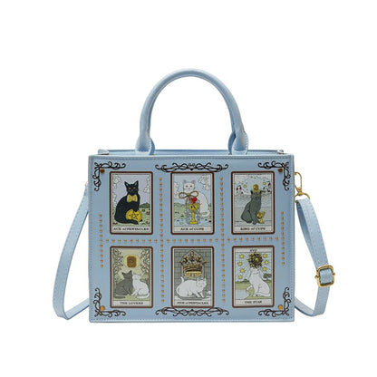 Cat Elf Print Tote Bag For Women Stylish Versatile Top-handle Handbag With Detachable Shoulder Strap Daily Datingcrossbody Bag