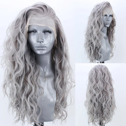 13*4 Synthetic Lace Front Wigs for Women, White Blonde Lace Wig, Heat Resistant Fiber Natural Hairline Cosplay Party Wigs, AIMEYA