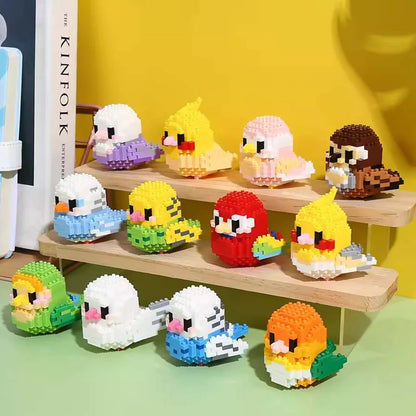 Moe Bird Series Building Block Toys Assembly, Tabletop Ornaments, Children's Educational Toys, Suitable for Boys and Girls, Christmas Gift