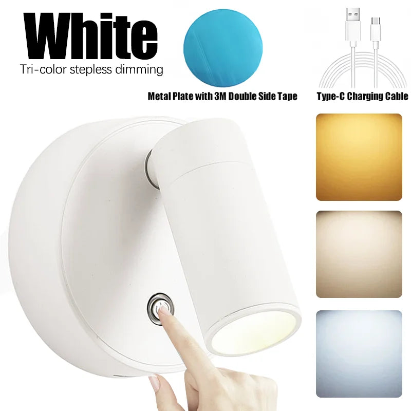 LED Magnetic Wall Lamp, USB Rechargeable, Touch Switch, Adjustable Brightness, Ideal for Bedroom, Dining Room, Party, Art Decor