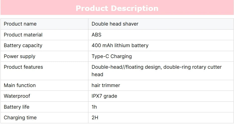Waterproof Rechargeable Electric Shaver, Mini Women Bikini Trimmer, Body Hair Remover, Mini Double Headed Electric Epilator