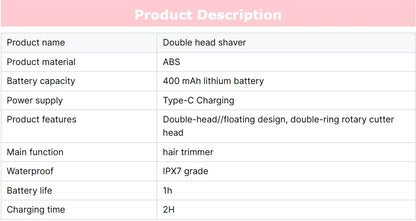 Waterproof Rechargeable Electric Shaver, Mini Women Bikini Trimmer, Body Hair Remover, Mini Double Headed Electric Epilator