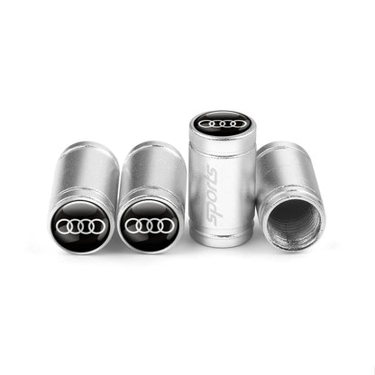 4pcs Aluminum Alloy Styling Car Wheel Tire Air Valve Caps Accessories For Audi Sline A1 A2 A3 A4 A4L A5 A6 A7 A8 A8L TT Q1 Q2 Q3