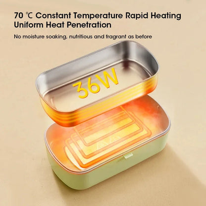 Electric Lunch Box Portable Food Warmer Water-Free Bento Box Stainless Steel Food Warmer Office Food Lunch Box Electric Heater