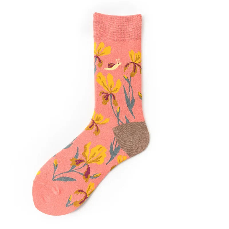 New cotton socks high-quality men's and women's British style casual Harajuku fashion novelty literary couple sexy socks