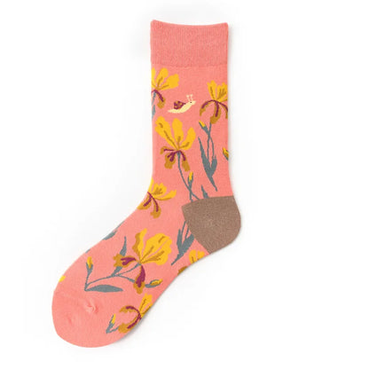 New cotton socks high-quality men's and women's British style casual Harajuku fashion novelty literary couple sexy socks