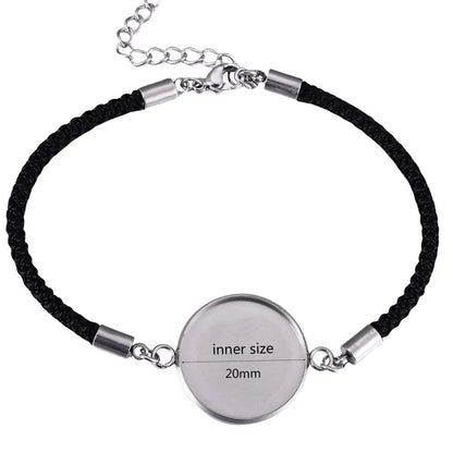 4Pcs/lot, Stainless Steel Cabochon Bracelet Base, 20mm Cameo Settings Bracelets, Bezel Blanks, DIY Jewelry Making Bracelet Findings