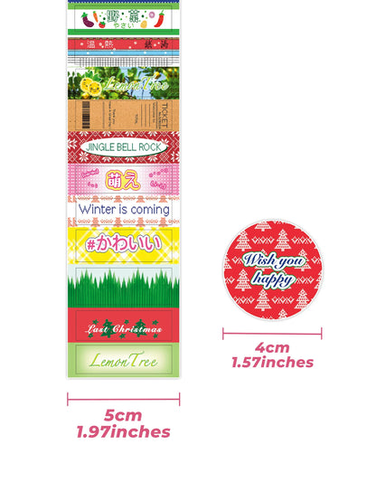 Vintage PET Sticker Tapes, Four-leaf Clover Deco Stickers for Scrapbooking, Cute Washi Tape for Diy Arts Crafts Album
