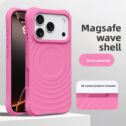 Official Phone Case For iPhone Air 17 16 15 14 Pro Max Water Ripple Silicone For Magsafe Wireless Charge Magnetic Soft Cover