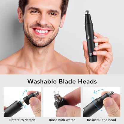 Electric Nose Hair Trimmer For Men Women, High Speed Motor Hair Remover, Lips Eyebrows Razor R Type Cutter Head Trimmer for Nose
