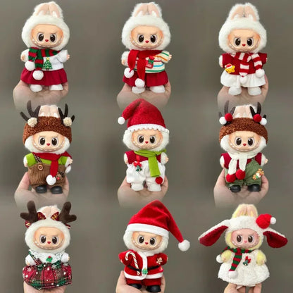 Labubu Accessories Clothes Suitable For V1 V2 V3 Labubu  Christmas Deer Set Labubu Red clothing Christmas Fashion Gift