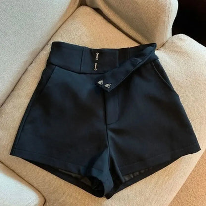 Women's Shorts Mooyufon Black Shorts Women Harajuku Elegance High Waisted Shorts A-Line Slim Casual Hot Girl Straight Pants Sexy