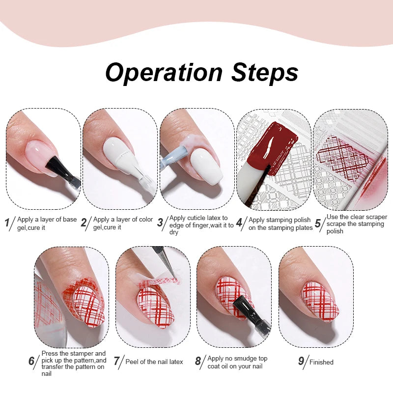 AS Esmalte de uñas de estampado de 5ml, colores, barniz de impresión de uñas para placa de estampado, lacas de impresión en blanco y negro, no kit
