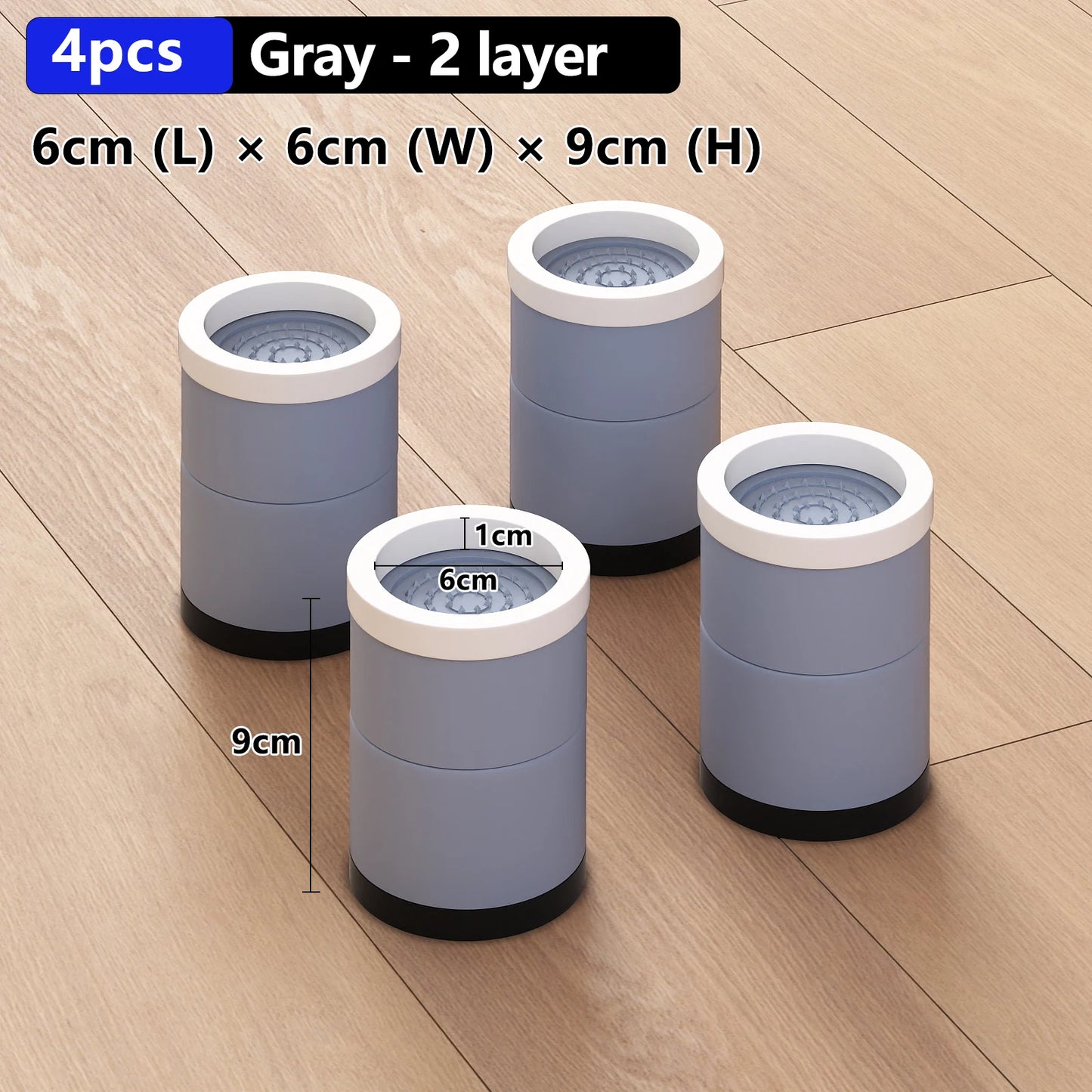 Stackable Furniture Heightening Foot Pads: Table Leg Pads, Coffee Table & Cabinet Base Risers, Bed Leg Heightening Pads