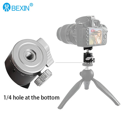 Mini Cold Shoe Ball Head, Dual Use 1/4 Screw Cold Shoe Aluminum Alloy Ball Head for Camera Phone Speedlite Tripod Selfie Stick, BEXIN K19