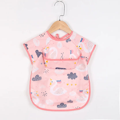 Baby Smock Bibs Waterproof Long Sleeve Eating Feeding Art Apron Newborn Toddler Burp Cloths Fit 0-3 Years Dropshipping