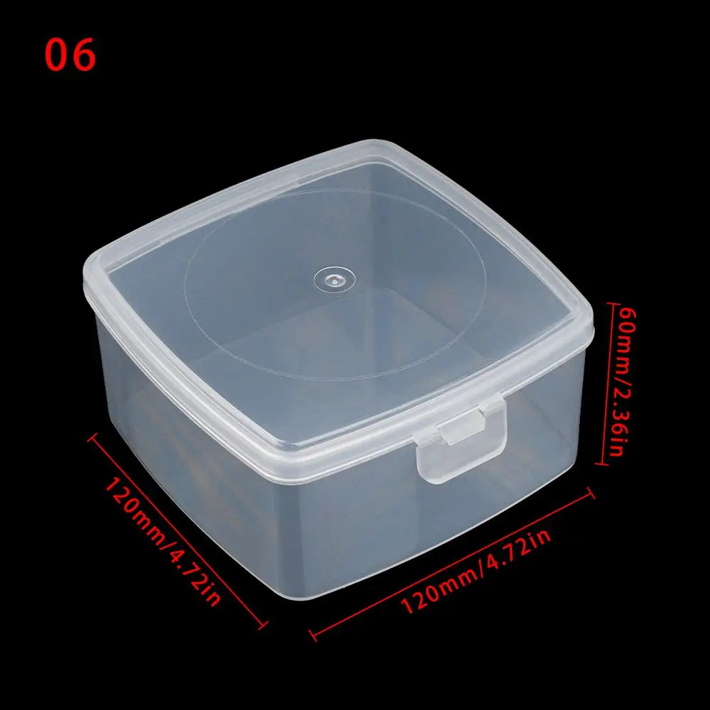 Various Shapes Plastic Transparent Storage Box, Small Items Sundries Organizer Case, Jewelry Earrings Rings Beads Container Tools