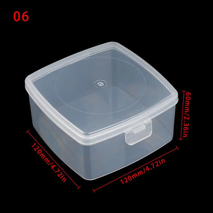 Various Shapes Plastic Transparent Storage Box, Small Items Sundries Organizer Case, Jewelry Earrings Rings Beads Container Tools