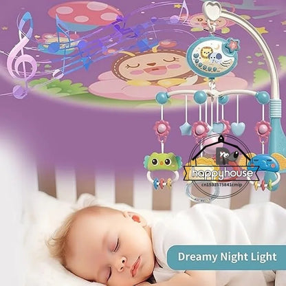 Baby Crib Mobile with Lights Music Projection for Infants 0-6 Months Remote Control Crib Toys for Newborn Baby Mobile for Crib