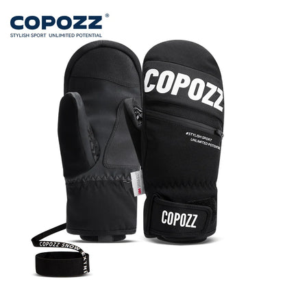 COPOZZ Upgrade Thicken Ski Gloves Winter Men Women 3M Thinsulate Thermal Snowboard Gloves Waterproof Warm Mittens Ski Gloves