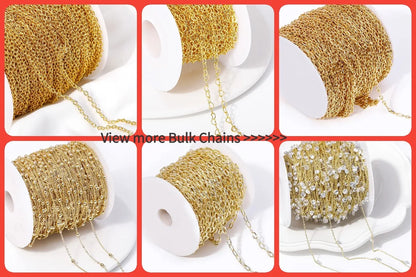 1/3/5Pcs/lot, 18K Gold Plated Round Extension Chain For Jewelry Making, Brass Extended Tail Chain, DIY Necklace Accessories