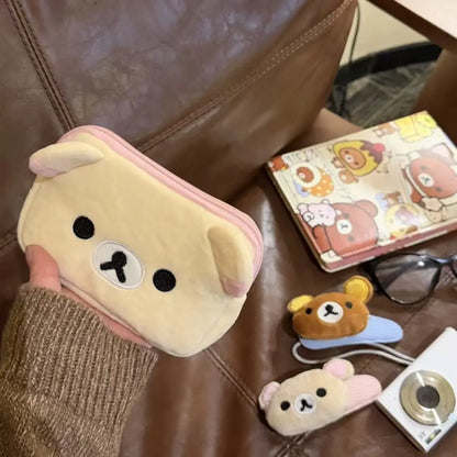 Kawaii Rilakkuma Coin Purse Wallet, Creative Peripheral Korilakkuma CCD Storage Card Bag, Couple Birthday Small Storage Bag Gifts