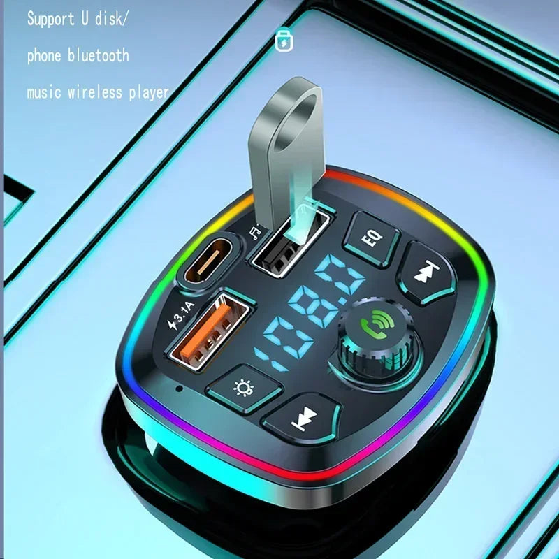 3.1A USB PD Fast Charging Car Charger FM Transmitter Bluetooth 5.0 Audio Receiver MP3 Music Player TF Card Quick Charge Adapter