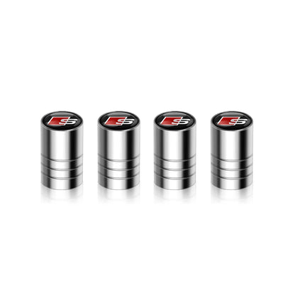 4pcs Aluminum Alloy Styling Car Wheel Tire Air Valve Caps Accessories For Audi Sline A1 A2 A3 A4 A4L A5 A6 A7 A8 A8L TT Q1 Q2 Q3