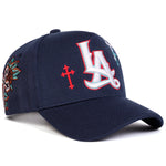 Unisex LA Letter Cross Embroidery Baseball Caps Spring and Autumn Outdoor Adjustable Casual Hats Sunscreen Hat Sports Cap