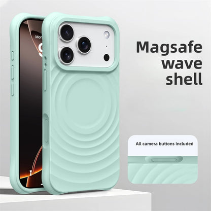 Official Phone Case For iPhone Air 17 16 15 14 Pro Max Water Ripple Silicone For Magsafe Wireless Charge Magnetic Soft Cover