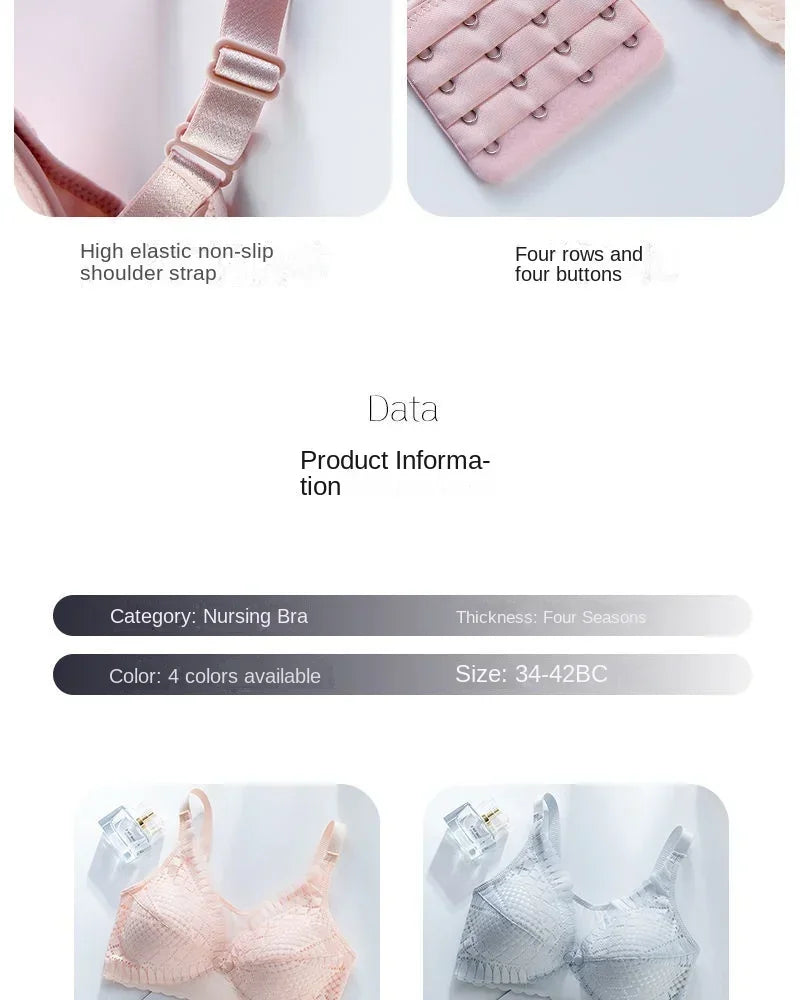 Front Button Maternity Nursing Bra Adjustable Gathered Underwear Comfortable Breastfeeding Bra for Feeding Pregnant Women Clothes