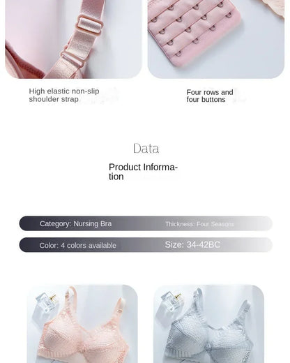 Front Button Maternity Nursing Bra Adjustable Gathered Underwear Comfortable Breastfeeding Bra for Feeding Pregnant Women Clothes