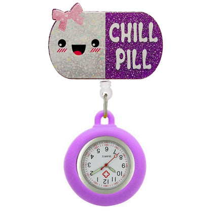 Hospital Health Care Shiny Heart Medical Icons Cartoon Lovely Nurse Doctor Clip Pocket Watches Hang Clock Gift Watch
