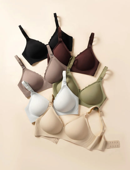 Maternity bra with push-up front to prevent sagging Seamless breathable and comfortable nursing push-up bra