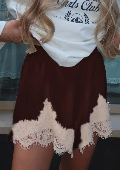 Women Satin Silk Lace Trim Shorts, Silky Low Rise Boxer Shorts, Y2k Teen Girls Cute Y2K Coquette Lounge Slip Bottoms, HIRIGIN