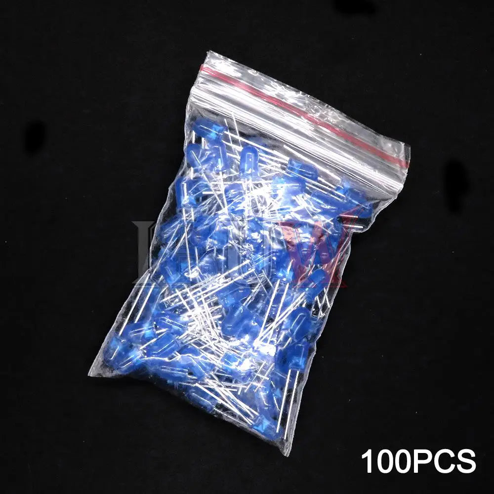 100PCS/LOT, 5mm LED Diode, F5 Assorted Kit, White Green Red Blue Yellow Orange Pink Purple Warm White DIY Light Emitting Diodes, IBUW