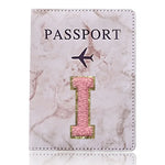 Fashion Passport Protective Cover, Embroidery Letter Pattern Travel Passport Holder, Wallet Gift PU Leather Card Case Cover Unisex