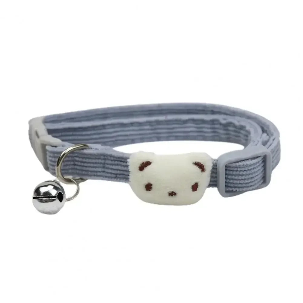 Lovely Pet Collar, Adjustable Cartoon Style Soft Pet Necklace with Bell, Adjustable Small Dog Cat Collar, Pet Supplies, MOONBIFFY